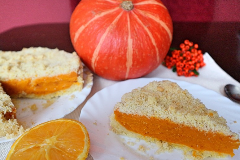 Насыпной тыквенный пирог с апельсином - быстрый рецепт